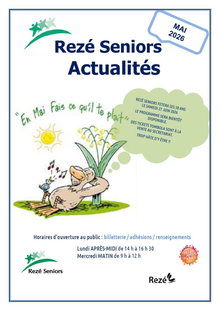 mensuel activité Rezé Seniors mai 2026